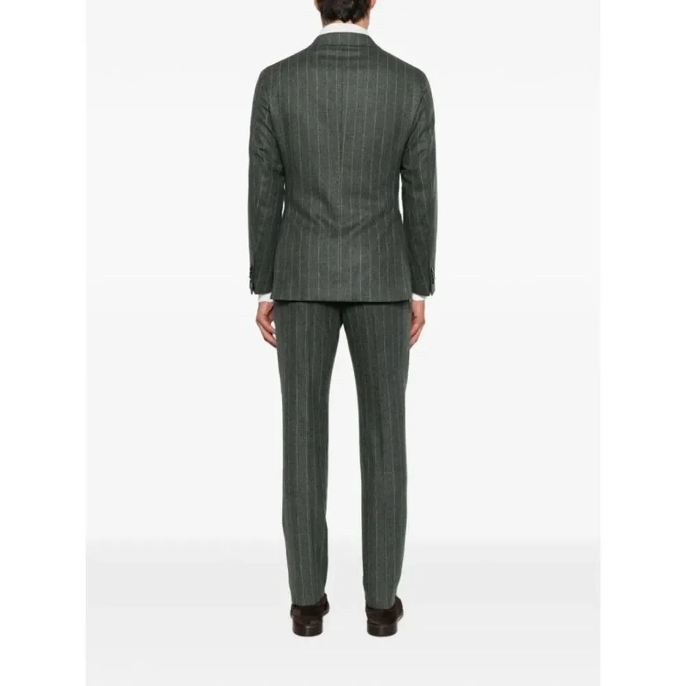 Caruso Men Double-Breasted Pinstriped Suit